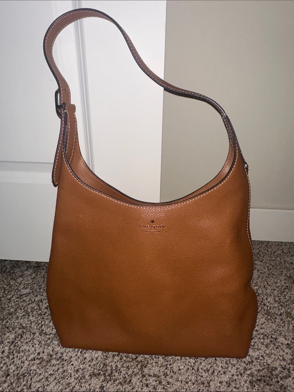 Kate Spade Tan Pebbled Leather Shoulder Bag